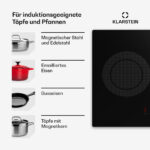 KLARSTEIN Placa de inducción - KLARSTEIN Masterzone 90 Slim Round, 4 zonas, 90 cm, Negro - Imagen 6