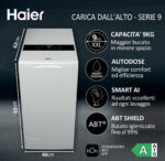 HAIER Lavadora carga superior - HAIER HW90-BPD13386U-S, 9 kg, 1300 rpm, 12 programas, Blanco - Imagen 6