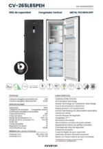 Ficha técnica Congelador vertical - INFINITON CV-265L85PEH, 282 l, 185 cm, STONE OUTLOOK - Imagen 3