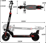 HITWAY Patinete eléctrico - HITWAY H9 Electric Scooter, batería 15,6-27Ah, 3 velocidades, intermitentes, neumáticos todoterreno 10", Pot. máx. 800 W, - Imagen 6
