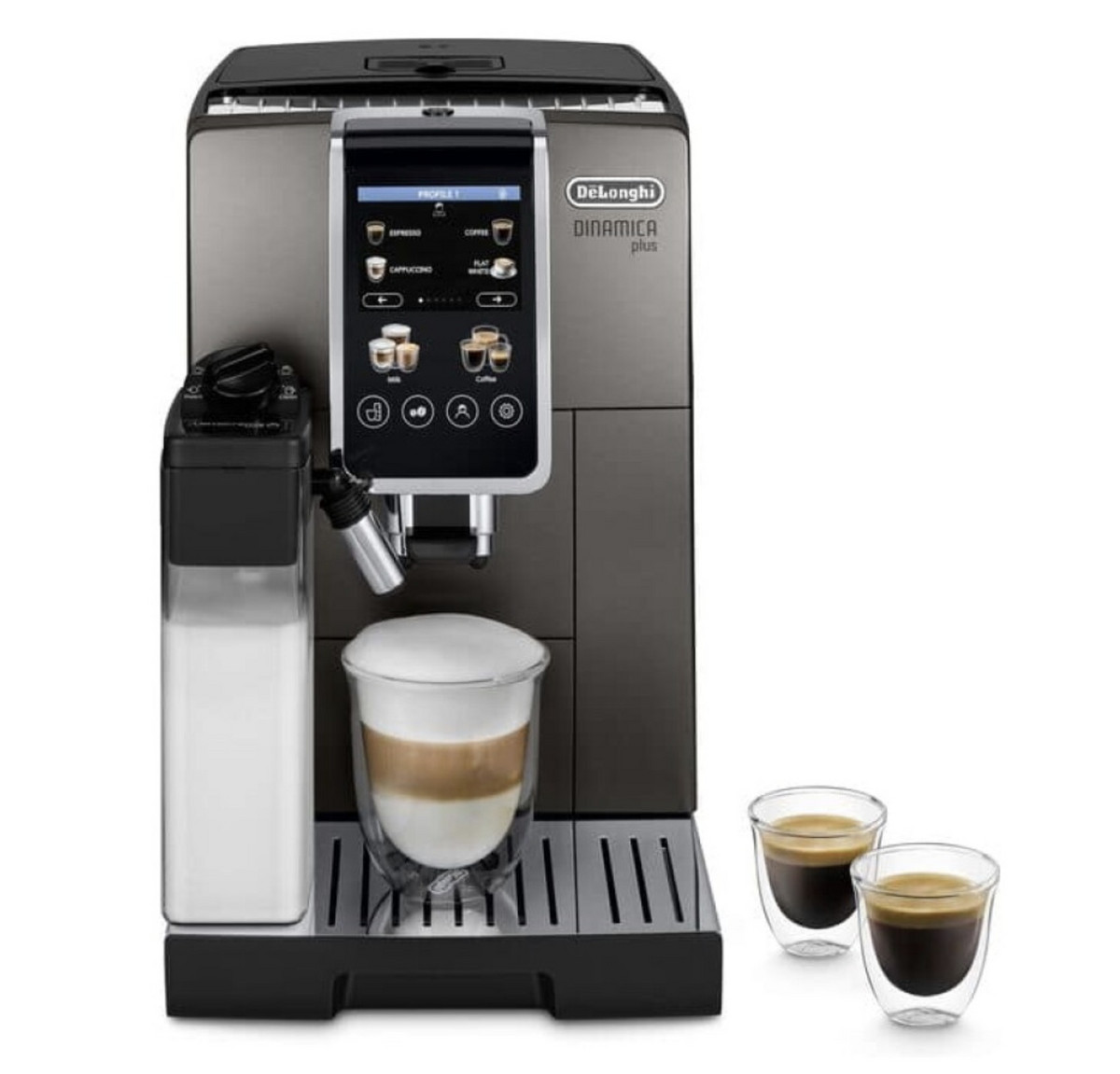 149597909_1 HAMA Máquina espresso - HAMA Dinamica Plus ECAM 380.95.TB, 15 bar, 1450 W, 1 l, 2 tazas, Negro, Titanio - Imagen 1