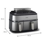 PHILIPS Freidora de aire - PHILIPS NA555/00, 2750 W, 9 l, Plata - Imagen 6