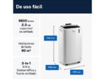 De Aire acondicionado portátil - De'Longhi Pinguino PAC EM90 Silent, 2450 fg/h, 90m³, 3 velocidades, Temporizador, Gas Eco-Friendly, Blanco - Imagen 2