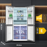 VOK Frigorífico americano - VOK EVR-474MNEI, Capacidad 474 l, No Frost, Altura 182,2 cm, Inox - Imagen 4