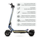 SMARTGYRO Patinete eléctrico - SMARTGYRO RAPTOR DUAL EVO LR Homologado DGT, Pot. máx. 1000 W, Carga máx. 140 kg, 75 km autonomía, 20,000 mAh, Azul - Imagen 3