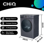 CHIQ Lavadora carga frontal - CHIQ CW07123863AX, 7 kg, 1200 rpm, 16 programas, Gris oscuro - Imagen 4