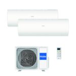 HAIER Aire acondicionado Split 2 x 1 - HAIER Perla Premium, 3095 fg/h, Función Inverter, Blanco
