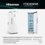 HISENSE Congelador vertical - HISENSE FT3K310SEWE, 312 l, 51,0 cm, Blanco - Imagen 2