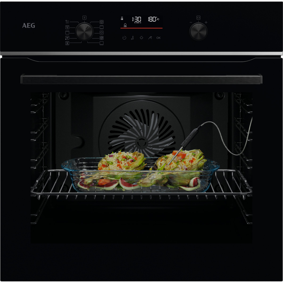 152222242_1 AEG Horno a vapor - AEG Serie 5000 V5PBA521AB, Integrable, Pirolítico, 71 l, 595 mm, Negro - Imagen 1
