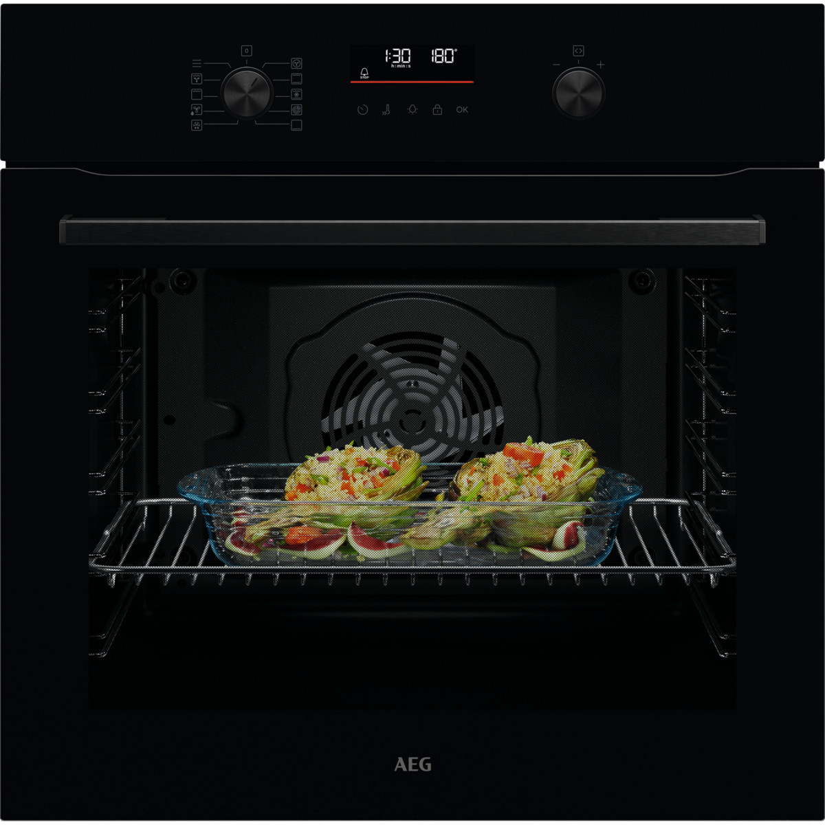 152655967_1 AEG Horno multifunción - AEG Serie 5000 GU5PB41WSK, Independiente, Pirolítico, 72 l, 596 mm, Negro - Imagen 1