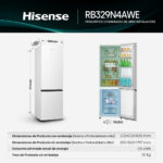HISENSE Frigorífico combi - HISENSE RB329N4AWE, No Frost, No Frost, Altura 1797 mm, Capacidad 255 l, Blanco - Imagen 3