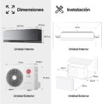 LG Aire acondicionado Split 1 x 1 - LG MIRROR09X.SET, 3182 fg/h, Función Inverter, Antracita espejo - Imagen 3