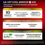 LG Aire acondicionado Split 1 x 1 - LG MIRROR09X.SET, 3182 fg/h, Función Inverter, Antracita espejo - Imagen 4