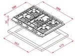 Teka Placa de gas - Teka EX 70.1 5G AI AL DR CI, 5 zonas, Gas butano, 68 cm, Acero inoxidable - Imagen 2