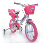 DINO Bicicletas para niños - DINO BIKES 144R-UN, Acero, Rosa, Blanco