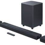 JBL Barra de sonido - JBL Bar 1000, Bluetooth, Subwoofer inalámbrico, 880 W, Altavoces envolventes desmontables, Wifi integrado, Canales 7.1.4, Negro