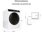 Haier Lavadora secadora - Haier I-Pro Series 3 HWD90-B14939-IB, 9 kg+6 kg, 1400rpm, 15 programas, Motor Direct Motion, Vapor, Blanco - Imagen 5