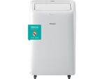 Hisense Aire acondicionado portátil - Hisense APH12QC, 2923 fg/h, 3 velocidades, Bomba de calor, 24 m², Kit Ventana, Mando a distancia, WiFi, Blanco