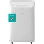 Hisense Aire acondicionado portátil - Hisense APH12QC, 2923 fg/h, 3 velocidades, Bomba de calor, 24 m², Kit Ventana, Mando a distancia, WiFi, Blanco