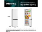 Hisense Frigorífico combi - Hisense RB440N4BWE, No Frost, 200.4 cm, 336 l, Multi-air flow, Control táctil, Blanco - Imagen 3