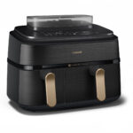 PHILIPS Freidora de aire - PHILIPS 5000 series NA552/00, 2750 W, 9 l, Negro, Oro