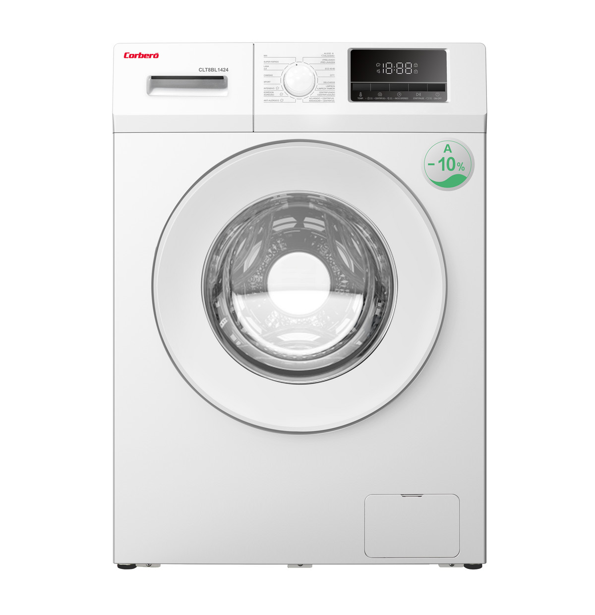 154992153_1 CORBERO Lavadora carga frontal - CORBERO CLT8BL1424, 8 kg, 16 programas, Blanco - Imagen 1