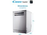 Candy Lavavajillas - Candy Rapido' CF 5C7F1X, 15 servicios, 8 programas, Inicio Diferido, Motor Inverter, 60 cm, Conectividad Wi-Fi, Inox - Imagen 7