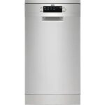 AEG Lavavajillas - AEG FFB62427ZM, 9 servicios, 9 programas, 45 cm, Brazo aspersor doble, Inox