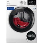 AEG Lavadora secadora - AEG LWR7194M4B, 9 kg + 5 Kg, 1400 rpm, Función Vapor, Motor inverter, Blanco