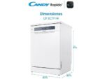 Candy Lavavajillas - Candy Rapido' CF 5C7F1W, 15 servicios, 8 programas, Inicio Diferido, Motor Inverter, 60 cm, Conectividad Wi-Fi, Blanco - Imagen 6