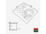 Fagor Placa vitrocerámica - Fagor 3VFT-330AC, 3 zonas, Zona grande 27 cm, Zona triple, Hervido automático, 59 cm, Negro - Imagen 2
