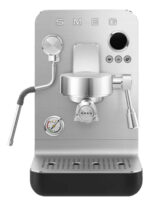 SMEG Cafetera espresso - SMEG EMC02BLMEU, 15 bar, 1700 W, 2 tazas, Negro, Acero inoxidable