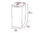 Midea Lavadora carga superior - Midea MF100T80B/W-ES, 8 kg, 1300 rpm, 15 programas, Display, Blanco - Imagen 2