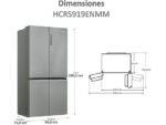 Haier Frigorífico americano - Haier Cube 90 Series 5 HCR5919ENMM, No Frost, 191 cm, 643 l, My Zone, Antibacterias, Inox - Imagen 5