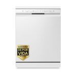 LG Lavavajillas - LG DF355FW, 14 servicios, 9 programas, 60 cm, LED táctil, Tercera bandeja, QuadWash™, ThinQ™, Blanco