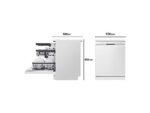 LG Lavavajillas - LG DF355FW, 14 servicios, 9 programas, 60 cm, LED táctil, Tercera bandeja, QuadWash™, ThinQ™, Blanco - Imagen 3