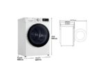 LG Secadora bomba de calor - LG RH80V9AV4N, 8 kg, 14 programas, Dual Inverter Compressor™, Eco Hybrid™, Display Gran LED, Blanco - Imagen 3