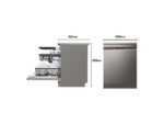 LG Lavavajillas - LG DF355FP, 14 servicios, 9 programas, 60 cm, LED táctil, Tercera bandeja, QuadWash™, Acero inoxidable - Imagen 3