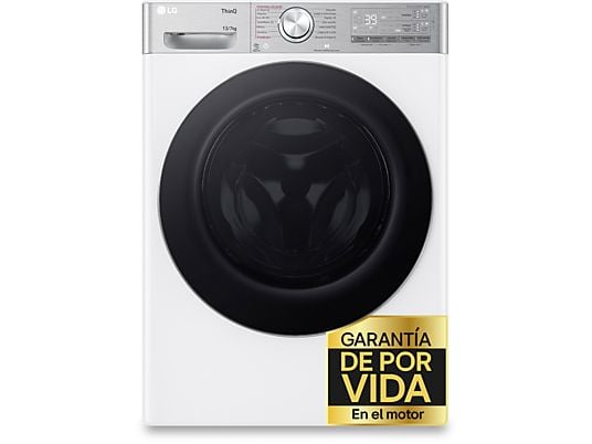 1562817_1 LG Lavadora secadora - LG F4DR9513A2W, 13 Kg + 7 Kg, 1400 rpm, 14 programas, AI Direct Drive™, TurboWash™360, Autodosificación, Blanco - Imagen 1