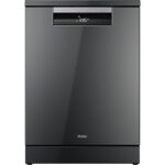 Haier Lavavajillas - Haier I-Pro Shine Series 7 XF 4A4M4PA, 14 servicios, 10 programas, 60 cm, Motor Inverter, Wi-Fi, Gris