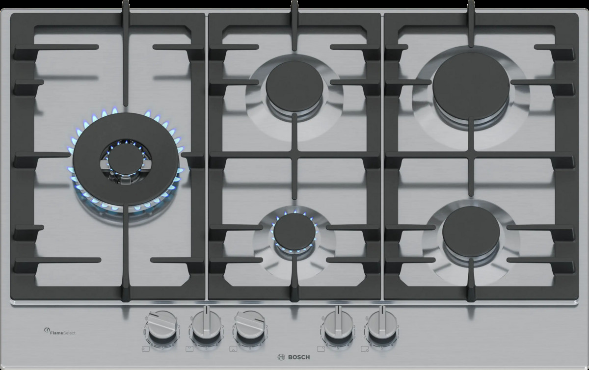 156592533_1 BOSCH Encimera de gas - BOSCH PCS7A5I90, 5.0000 zonas, Gas natural, 75 cm, Acero - Imagen 1