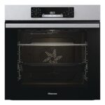 Hisense Horno - Hisense BI62216AXE2, Multifunción, Hidrolítica, 77 L, Cocción simultanea x 5, Guía telescopica, 59.5 cm, Acero Inox