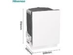 Lavavajillas integrable - Hisense HV673C61, 16 servicios, 7 programas, 59.8 cm, WiFi, Tercera Bandeja, Sin Panelar - Imagen 2