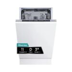 Hisense Lavavajillas integrable - Hisense HV543D10, 11 servicios, 7 programas, 44.8 cm, Tercera bandeja, Inverter, Sin Panelar