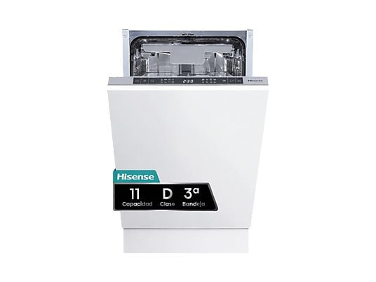 1565948_1 Hisense Lavavajillas integrable - Hisense HV543D10, 11 servicios, 7 programas, 44.8 cm, Tercera bandeja, Inverter, Sin Panelar - Imagen 1