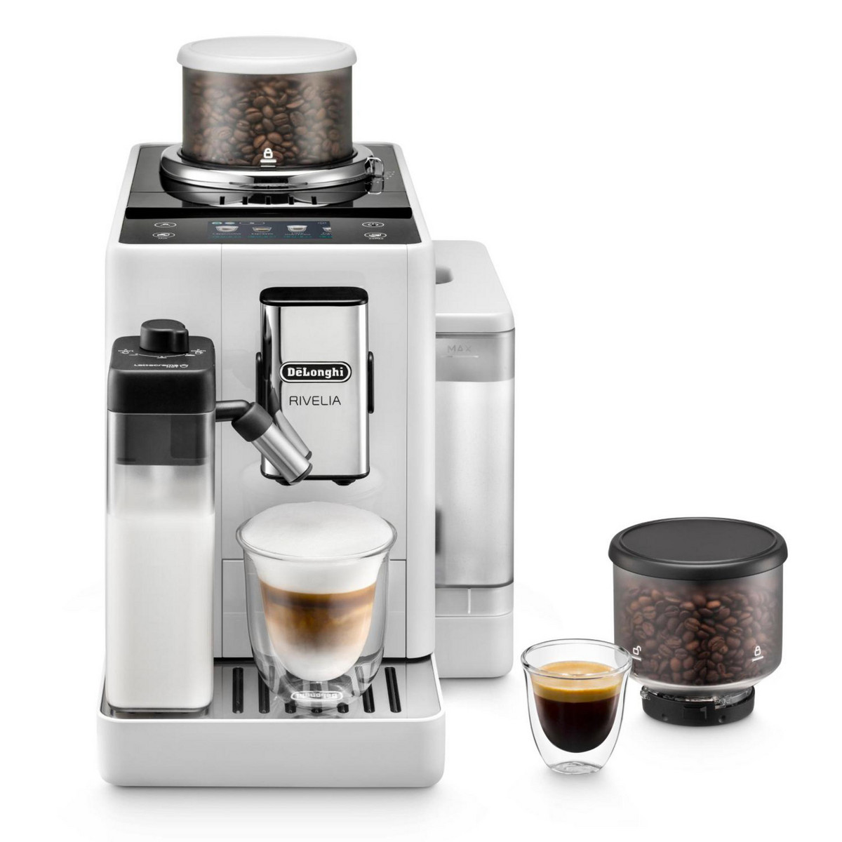 156620863_1 DE Máquina espresso - DE LONGHI Rivelia EXAM440.55.W, 19 bar, 1450 W, 0,7 l, 2 tazas, Blanco - Imagen 1