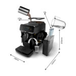 PHILIPS Cafetera espresso - PHILIPS EP0820/00, 15 bar, 1500 W, 2 tazas, Negro - Imagen 3