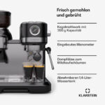 KLARSTEIN Cafetera espresso - KLARSTEIN Bella Café Espresso, 1550 W, Negro - Imagen 3