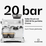 KLARSTEIN Cafetera espresso - KLARSTEIN GrandPresso, 20 bar, 1350 W, Acero Inoxidable - Imagen 3