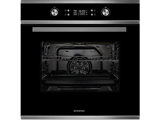 1569946_1 Infiniton Horno - Infiniton P659AT, Multifunción, Pirolítico, 70 l, 59.5 cm Ancho, Integrable, Control Electrónico, Cristal Negro - Imagen 1